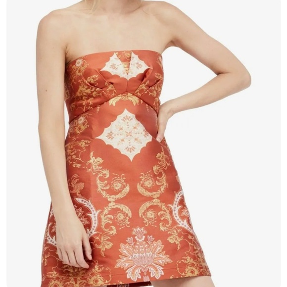 FREEPEOPLE COPPER COMBO STRAPLESS DRESS NEW W TAGS SIZE 12 - Picture 1 of 7